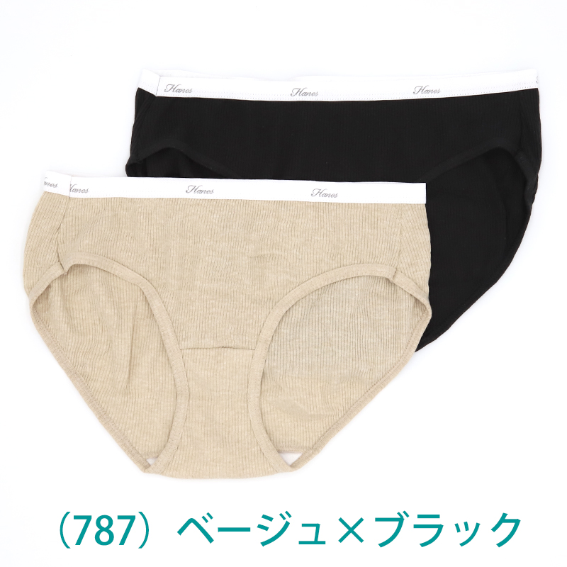 Hanes（ヘインズ） ショーツ レディース 綿 リブ 2枚組 M・L Hanes