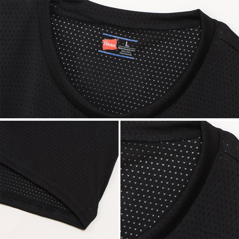 Hanes ヘインズ クルーネック Tシャツ メッシュ 2枚組 M〜LL