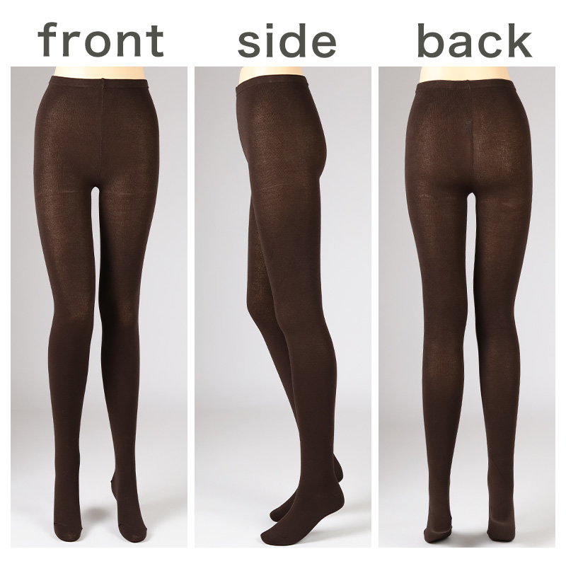 タイツ レディース 厚手 200デニール相当 レーヨン シルク混 防寒 M-L 暖かい 冬 秋 柄 あったかい 黒 ネイビー ブラウン チェック しっとり (在庫限り)