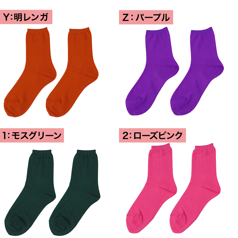 レディース 靴下 日本製 ナイロン ソックス クルーソックス 無地 カラーソックス 定番 22-25 cm シンプル おしゃれ くつした くつ下 春 夏