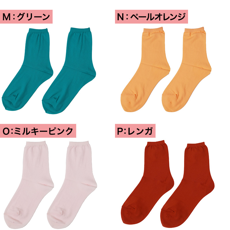 レディース 靴下 日本製 ナイロン ソックス クルーソックス 無地 カラーソックス 定番 22-25 cm シンプル おしゃれ くつした くつ下 春 夏