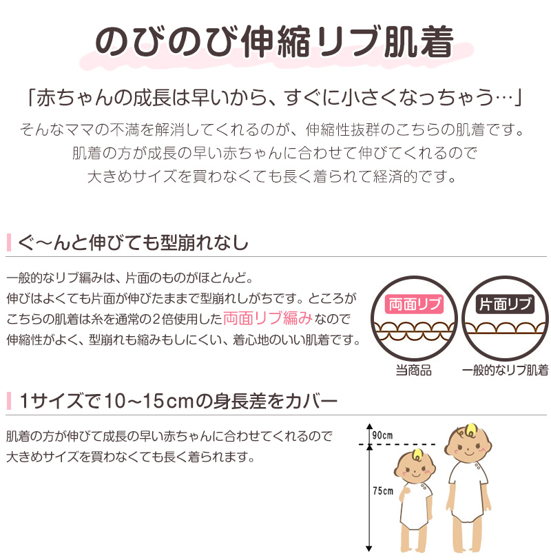 ロンパース 肌着 新生児 キャミソール 乳児 日本製 綿100% ノースリーブ 60-75cm〜90-100cm ベビー 下着 コットン 出産祝い ギフト プレゼント 60cm 70cm 80cm