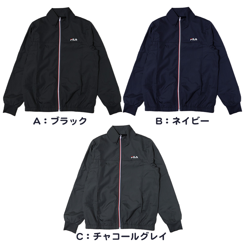 ウインドブレーカー 裏 フリース FILA  M L LL ジップアップ フルジップ  フリース レディース ネイビー ブラック グレー FILA フィラ (送料無料)