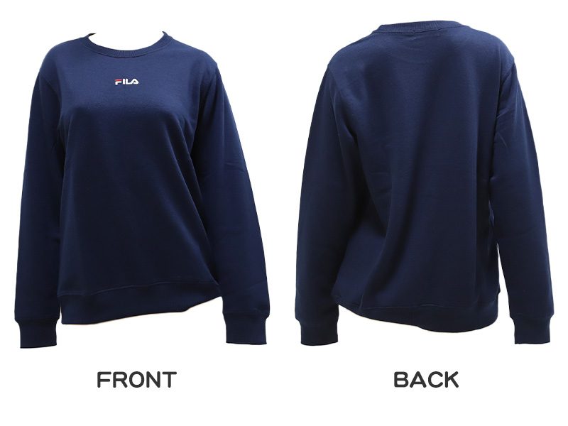 FILA スウェット トレーナー レディース 裏毛 長袖 トップス M L LL スエット 秋 春 ワンポイント プルオーバー (在庫限り)
