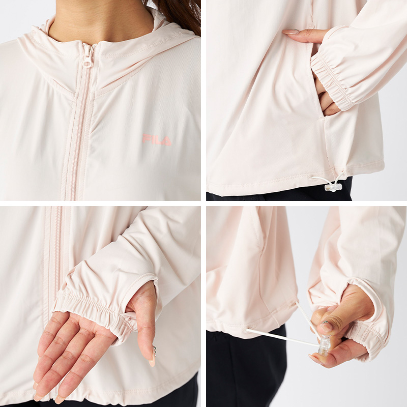 FILA UVパーカー レディース 接触冷感 ラッシュパーカー UVカット パーカー 吸汗速乾 紫外線対策 日焼け対策 冷感パーカー ラッシュガード フード付き M L LL