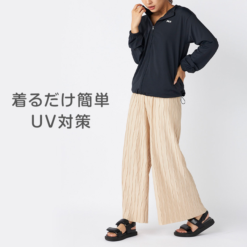 FILA UVパーカー レディース 接触冷感 ラッシュパーカー UVカット パーカー 吸汗速乾 紫外線対策 日焼け対策 冷感パーカー ラッシュガード フード付き M L LL