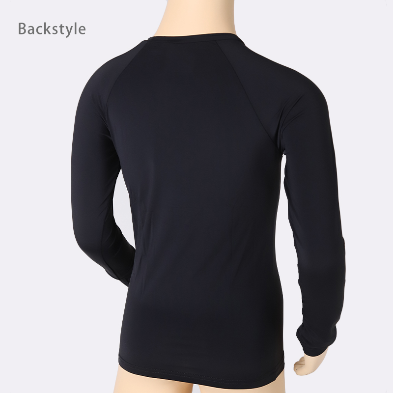 キッズ スポーツ 長袖 クルーネック ストレッチ 涼感 UVカット 130〜170cm 子供 子ども 女の子 男の子 ジュニア インナー 黒 スポーツインナー