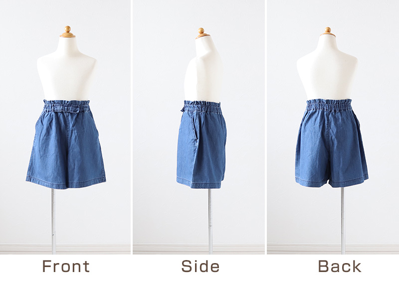 女の子 キュロット キッズ スカーチョ ショートパンツ ガウチョ 子供服 夏 ボトムス 110〜160cm 薄手 涼しい デニム 子供 綿100% コットン ガールズ 女児 ボトム