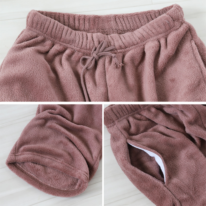 ルームパンツ レディース 冬 起毛 パジャマ ズボン かわいい あったかい ルームウェア 部屋着 M-L ルームウエア ボトム もこもこ 無地 シンプル (在庫限り)