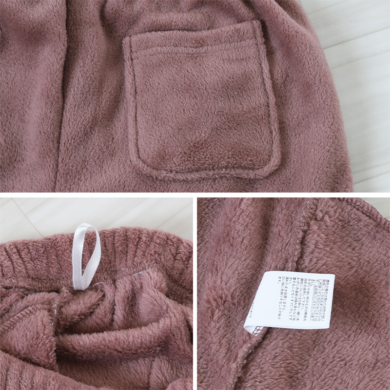 ルームパンツ レディース 冬 起毛 パジャマ ズボン かわいい あったかい ルームウェア 部屋着 M-L ルームウエア ボトム もこもこ 無地 シンプル (在庫限り)