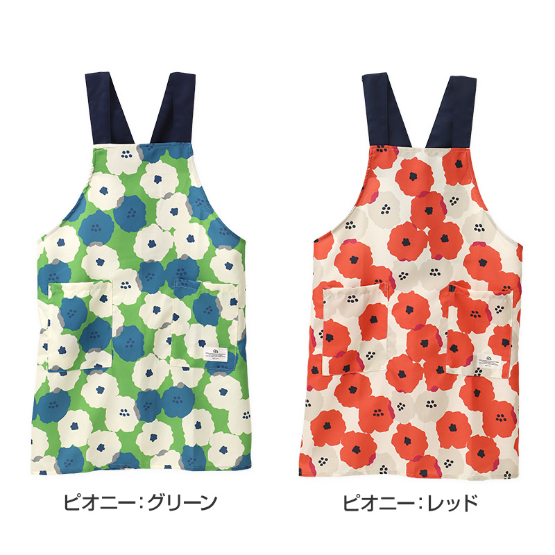 Wpc patterns エプロン レディース はっ水 フリークロス M-L かぶるだけ おしゃれ 撥水 ポケット付き キッチンエプロン かわいい 柄 家事