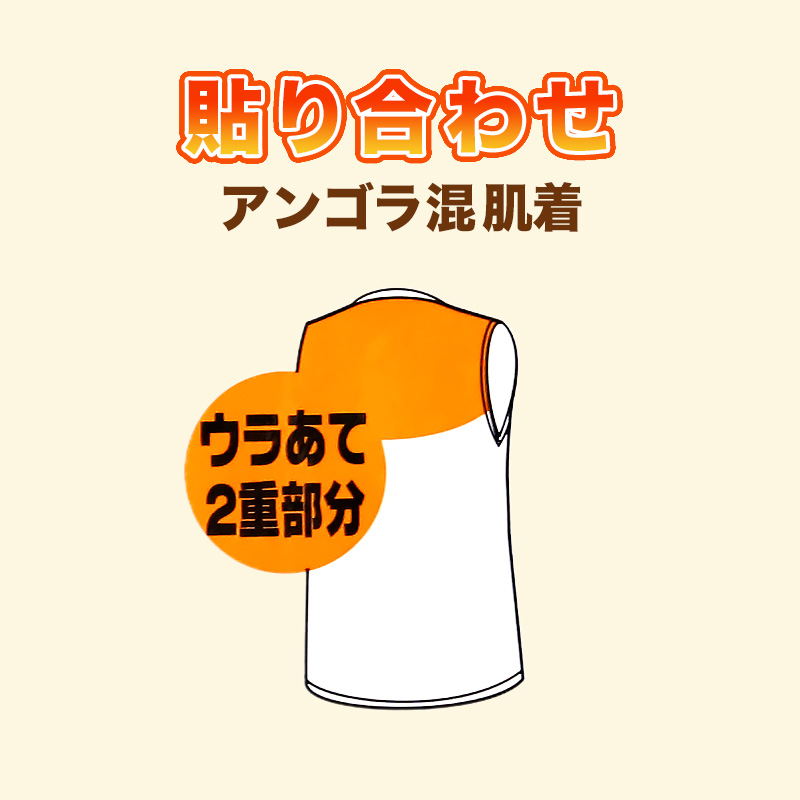 メンズ 貼り合わせベスト ノースリーブ インナー M〜LL (男性 紳士 肌着 あたたかい 防寒 あったか 暖かい 冬 保温 あったかタイム 毛混 M L LL) (在庫限り)