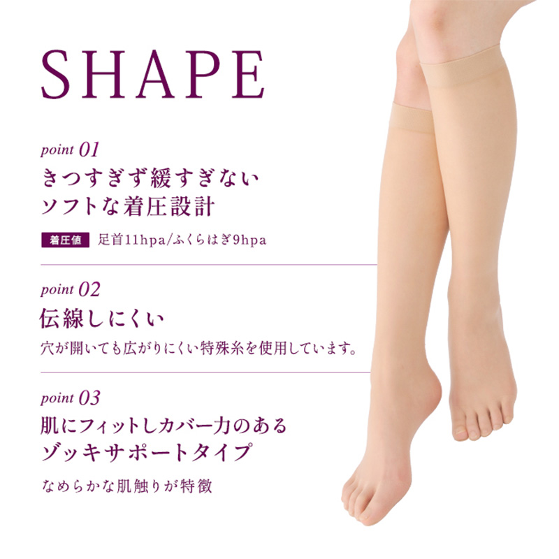 5本指 ストッキング ひざ下 着圧 レディース 伝線しにくい 抗菌 防臭加工 22-25cm 膝下丈 五本指 引き締め 美脚 蒸れにくい ムレ対策