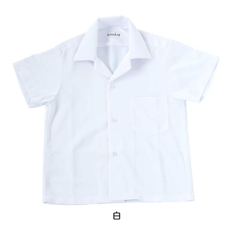 ストレッチ スクールシャツ 半袖 男子 開襟シャツ 110cmA〜180cmB (B体 学生服 ワイシャツ 中学生 高校生 男の子 制服 シャツ ノーアイロン Yシャツ スクログ)