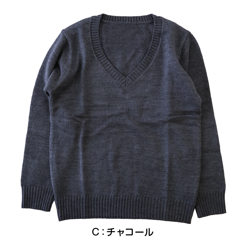 スクールセーター 女子 高校生 制服 ニット セーター 学生 Vネック S〜3L 洗える 中学生 ウール 学校 無地 紺 ベージュ 大きいサイズ 冬 秋 (在庫限り)