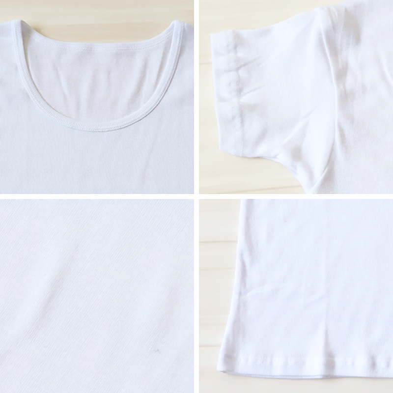 綿100% 子供 肌着 男の子 半袖 シャツ えりあき広め 丸首 100cm〜170cm 下着 子ども キッズ インナー 小学生 スクール 白 無地 コットン