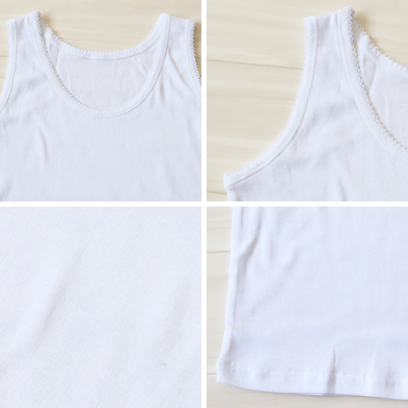 綿100％ タンクトップ 子供 肌着 女の子 100cm〜160cm (子ども キッズ インナー 小学生 スクール 白 女児 無地 コットン コットン100)