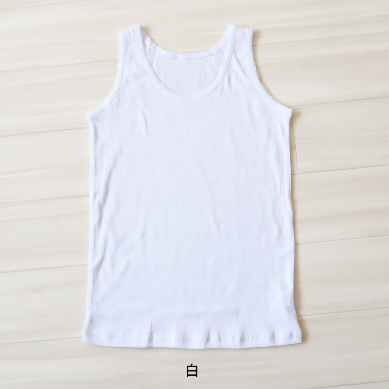 綿100％ タンクトップ 子供 肌着 女の子 100cm〜160cm (子ども キッズ インナー 小学生 スクール 白 女児 無地 コットン コットン100)