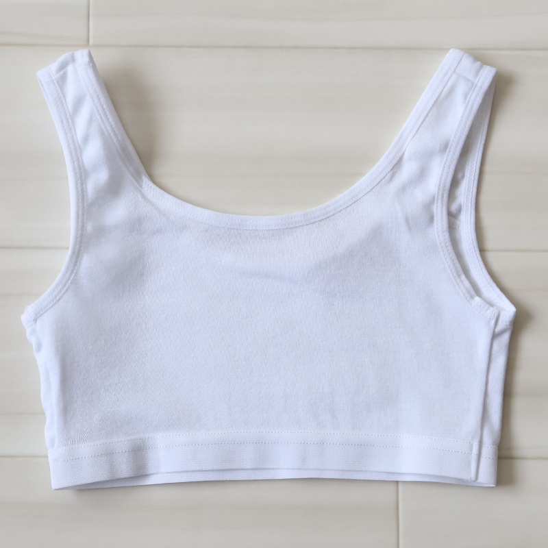綿100% 胸二重 ハーフトップ 子供 キッズ 肌着 女の子 130〜165cm ジュニア 下着 白 無地 子ども インナー 小学生 スクール 女児 コットン 綿100％