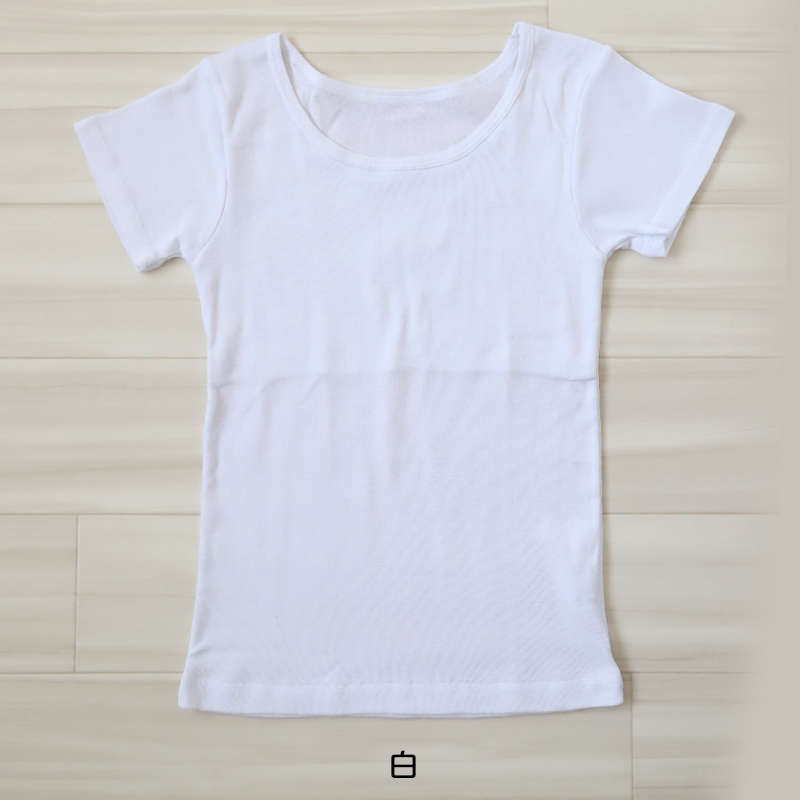 綿100% 胸二重 インナー 半袖 女の子 子供 肌着 130〜165cm 3分袖 下着 シャツ キッズ ジュニア 子ども 小学生 スクール 女児 白 無地 コットン 半袖シャツ