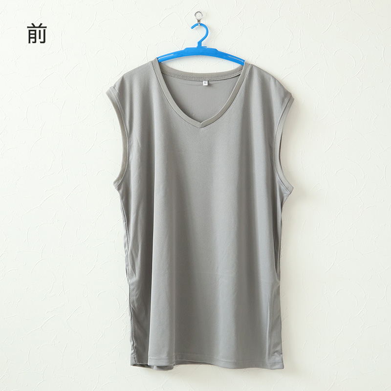 大きいサイズ メンズ スリーブレス ノースリーブ インナー メッシュ V首 Vネック 3L〜5L 肌着 下着 シャツ 夏 涼しい ビッグ 大寸 大きめ でかい