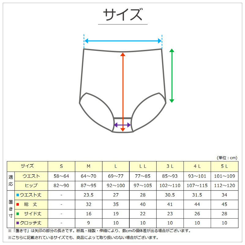 深ばき ショーツ 綿100% レディース 大きいサイズ 3L〜5L (深履き パンツ ゆったり 締め付けない 下着 綿 ハイウエストショーツ 股上深め 日本製 インナー)