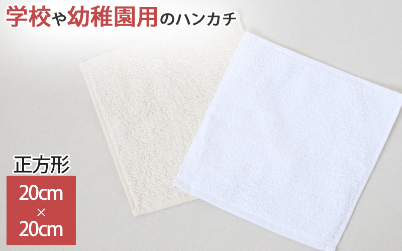 ミニハンカチ ハンドタオル オーガニックコットン 無地 綿100% キッズ 子供 保育園 幼稚園 約20cm×20cm プチハンドタオル おしぼりタオル 子供用タオル 入園