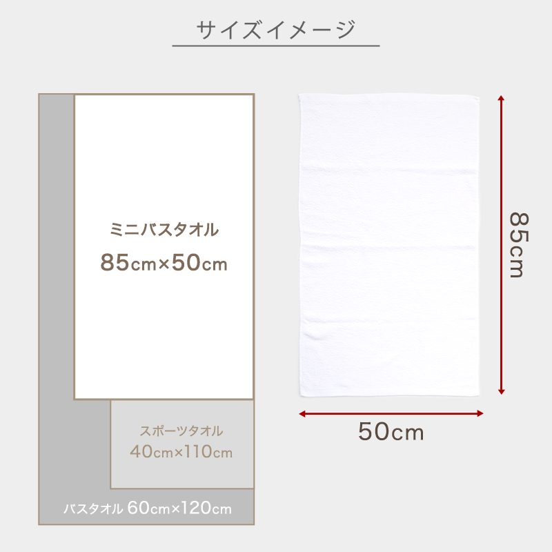 空紡糸 ミニバスタオル 白 最薄手 （320匁） 約50cm×85cm コンパクト 小さめ 薄手 綿100% 無地 入浴 お風呂 銭湯 子供用