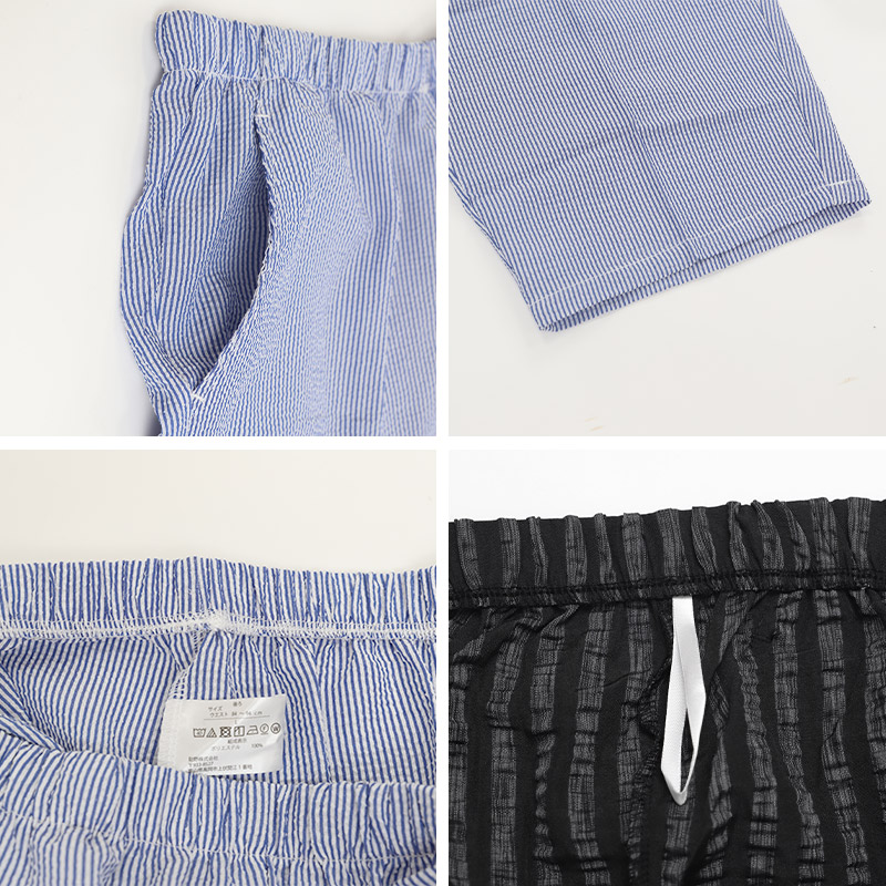 ステテコ メンズ 夏 ルームパンツ ポケット 涼しい 7分丈 サッカー生地 M L LL 部屋着 ルームウェア パジャマ ズボン 夏用 紳士 男性 すててこ 男性 リラックス