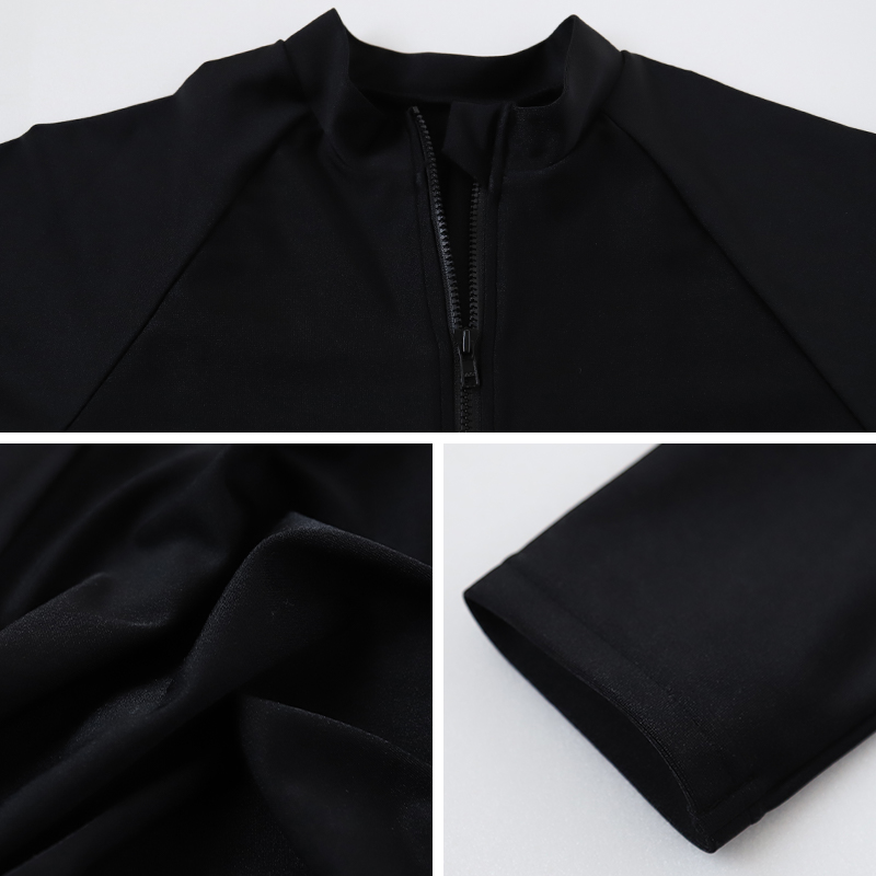 ラッシュガード ジュニア キッズ 長袖 水着 uvカット 日本製 100〜180cm (スポーツ 黒 子供 男の子 女の子 スイム スクール 学校)