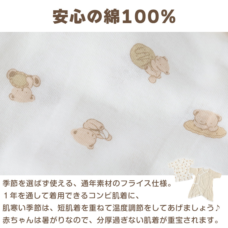 新生児 肌着 セット 綿100 5枚組 出産準備 出産祝い  50-60cm 綿100% コットン 男の子 女の子 かわいい ベビー服 肌着セット コンビ肌着 下着 ギフト