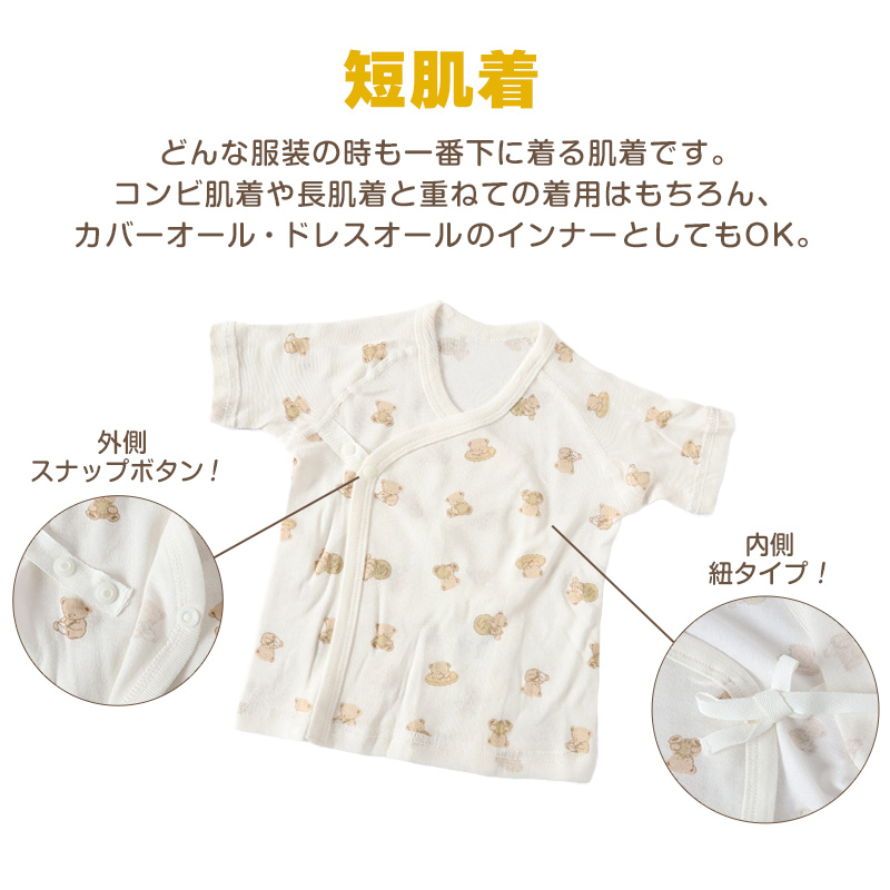新生児 肌着 セット 綿100 5枚組 出産準備 出産祝い  50-60cm 綿100% コットン 男の子 女の子 かわいい ベビー服 肌着セット コンビ肌着 下着 ギフト
