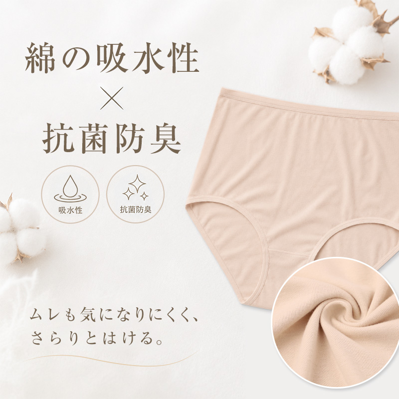 ショーツ 綿100% レディース 深ばき S〜LL フルショーツ 深履き お腹 すっぽり ハイウエスト 下着 女性 パンツ コットン 敏感肌 シンプル