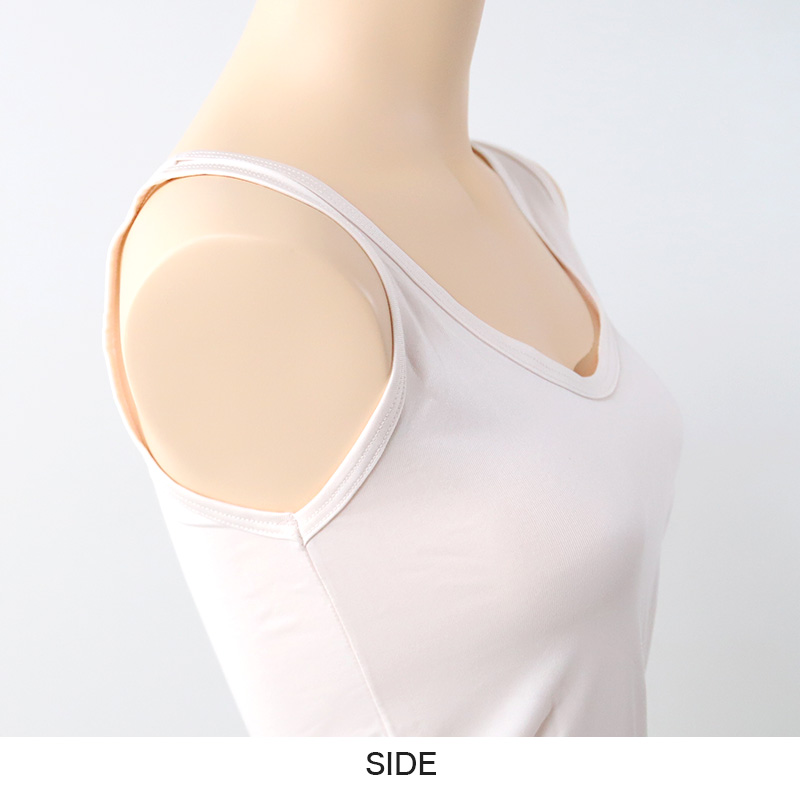 タンクトップ インナー レディース ノースリーブ ランニングシャツ 冷感 肌着 M〜LL 接触冷感 タンク 婦人 ベージュ 黒 白 肌色 下着 (在庫限り)