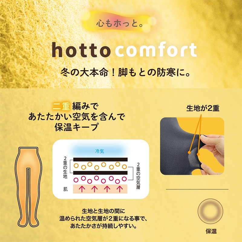 ATSUGI（アツギ） タイツ レディース 保温 二重編み 防寒 厚手 冬 180