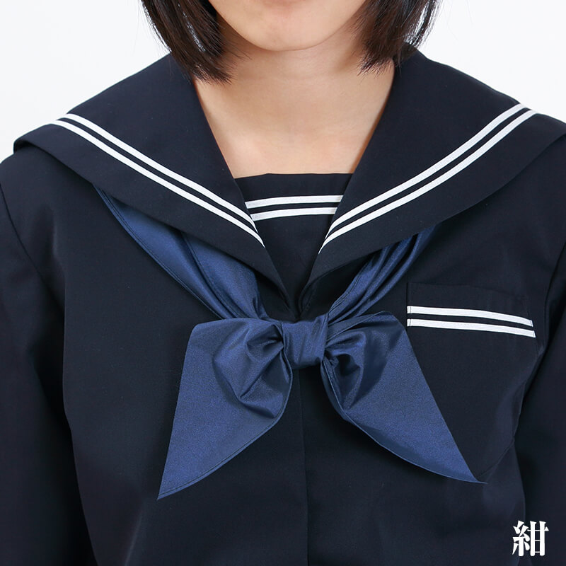 女子 セーラー服用パータイ (結びネクタイ 白 紺 エンジ) (FT) (取寄せ)