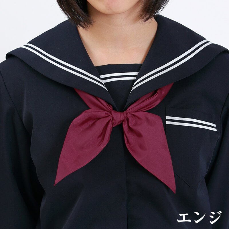 女子 セーラー服用パータイ (結びネクタイ 白 紺 エンジ) (FT) (取寄せ)
