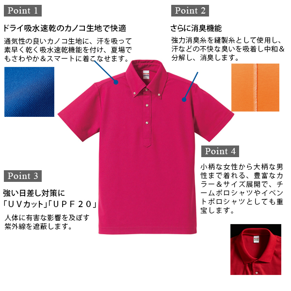 United Athle レディース 5.3オンス ドライカノコポロシャツ XXL