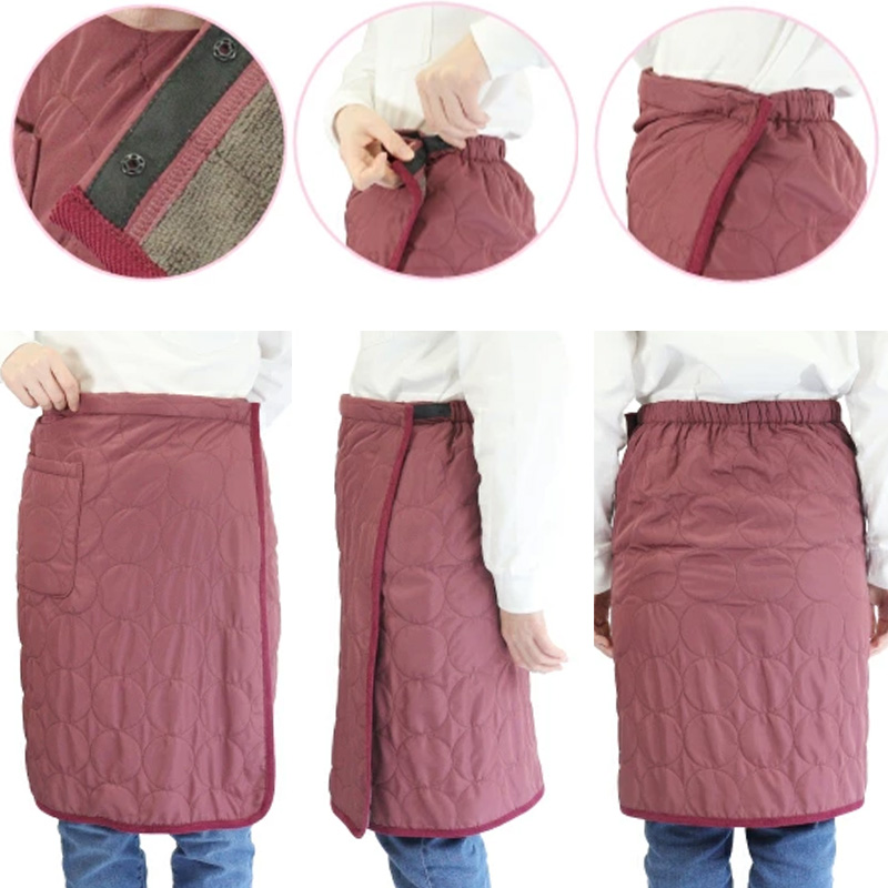 あったか 巻きスカート ラップスカート 巻スカート 裏ボア ボア 防寒 キルティング 約57cm丈 おしゃれ ひざ掛け 暖かい シンプル ポケット付き 冷え対策 無地 (在庫限り)