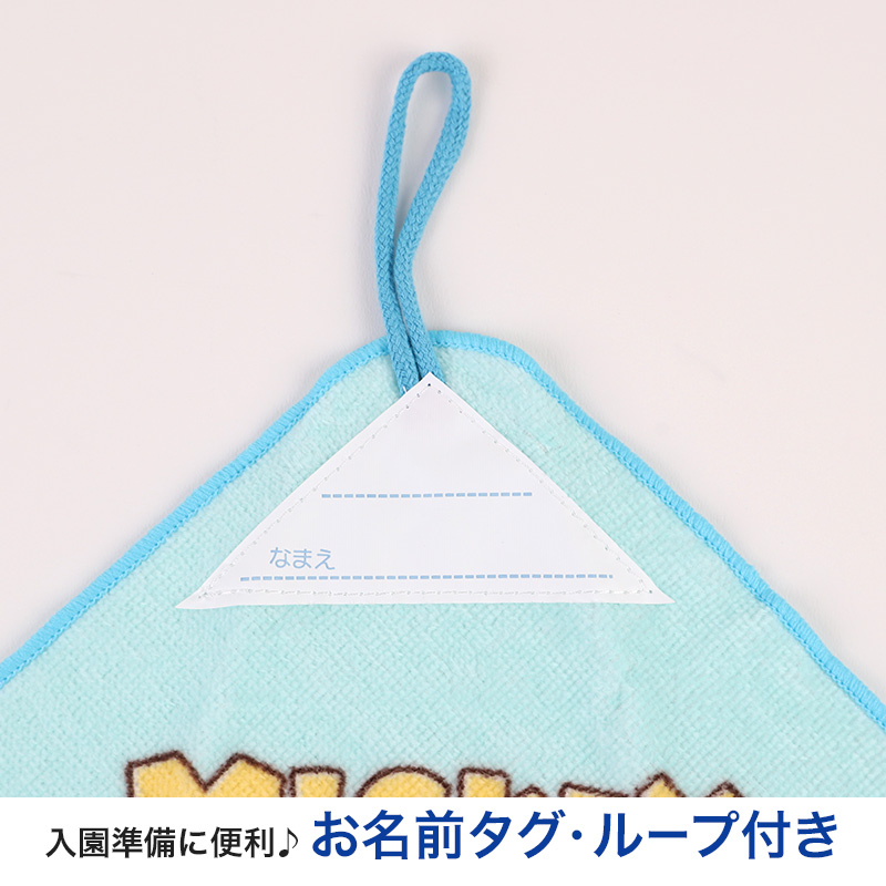 ループタオル ハンドタオル タオルハンカチ 保育園 幼稚園 綿100% キッズ 約34×34cm ウォッシュタオル 子供用 ディズニー サンリオ ポケモン