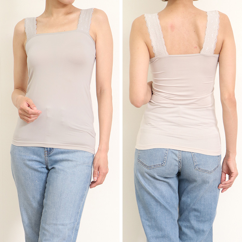 ブラ紐隠し タンクトップ 見えない レディース  M〜LL 隠しインナー チラ見え 防止 胸元カバー ブラ隠しインナー インナー 肌着 下着 白 灰 黒 (在庫限り)