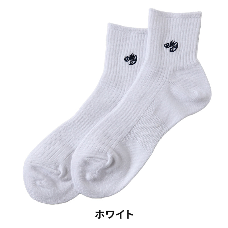 靴下 レディース ワンポイント スクールソックス 白 大きいサイズ 女子