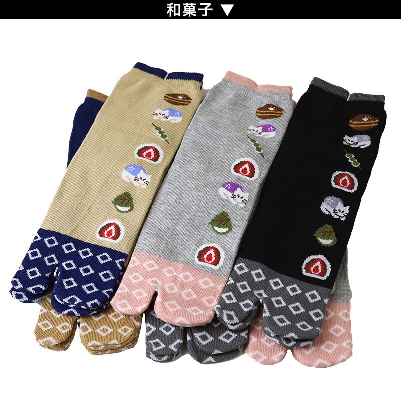 アウトレット 足袋ソックス 日本製 クルー丈 タビソックス 足袋靴下 6足組 22-25cm ソックス 綿混 足袋 くつ下 くつした 二股ソックス レディース (在庫限り)