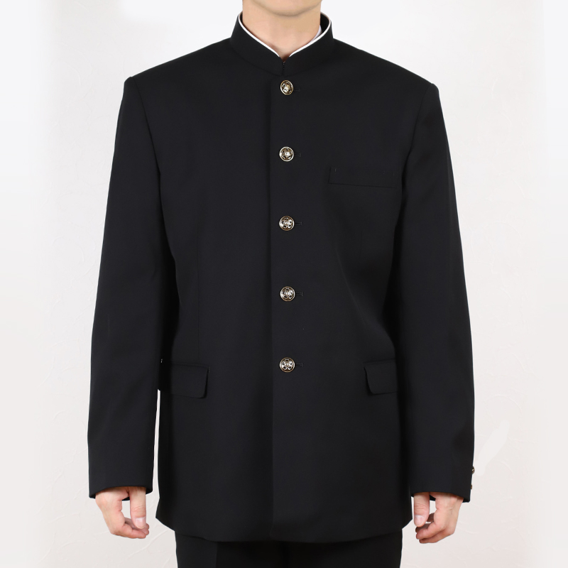 中学生 男子 学生服 上着 洗える 詰衿 ラウンドトリムカラー ドライウォッシュ 150cmB〜190cmB 制服 学校 学生 高校生 (送料無料) (取寄せ)