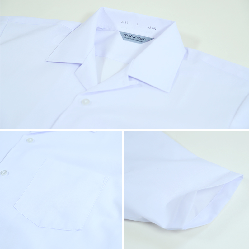 男子 中学生 半袖 開襟シャツ 学生服 S〜3L カッターシャツ  学生服 中学生 制服 半袖シャツ 衣替え (取寄せ)