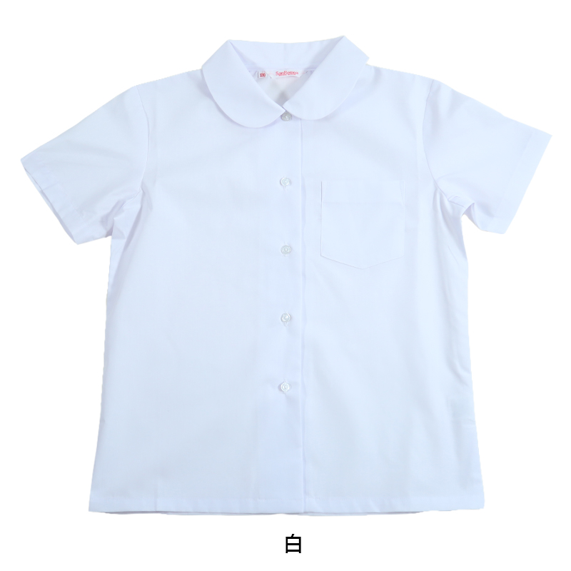 女子ベタ衿 半袖ブラウス 120cmA〜160cmA (小学生 制服 小学校 スクールシャツ) (取寄せ)