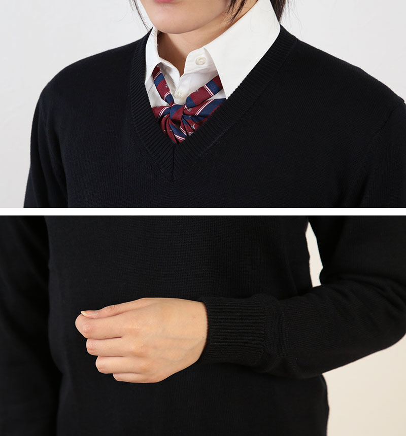 スクールセーター 綿混 学生 制服 ニット コットン 女子 男子 S〜3L スクールニット V首 vネック 中学生 高校生 春 秋 (送料無料) (取寄せ)