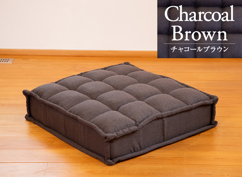スツール ゆったり幅広座面 洗える布カバー2枚付（ブラウン・ブルー）オットマン SUWALABO herbs(ハーブス) スプリング座面の繋がるスツール