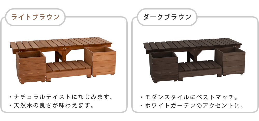 ユニット縁台ベンチ hiyori（ひより） プランターセット（幅155・奥行55） DE-15555PLST 爆買 母の日の画像