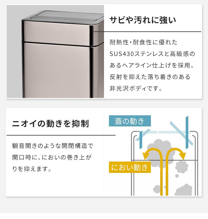 値下げ ゴミ箱 自動開閉 センサー式 ダストボックス ステンレス製 20L オゾン除菌脱臭機能付き フタ格納式 静音 静か ふた付き 自動センサー スリム 1年保証